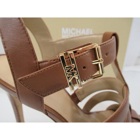 Michael Kors Jagger High Heel Stiletto Strappy Sandal Leather Luggage Size 7 - Picture 4 of 7